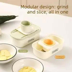 Creative multi-functional kitchen gadget for home use: vegetable chopper, ginger grater, garlic grater, slicer, garlic grinder, and garlic paste maker.
