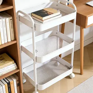 Multifunction Pink 3-Tier Rolling Diaper Caddy, Lightweight Mobile Utility Cart for Nursery Baby Essentials, Kitchen, Bathroom & Craft Room Storage Organizer