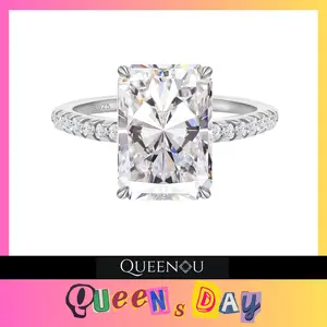【366】December QUEENSDAY 4CT Synthetic Moissanite Ring - Classic, Fashionable, and Elegant Everyday Ring for Women, Perfect for Wedding, Anniversary, or Birthday Gifts