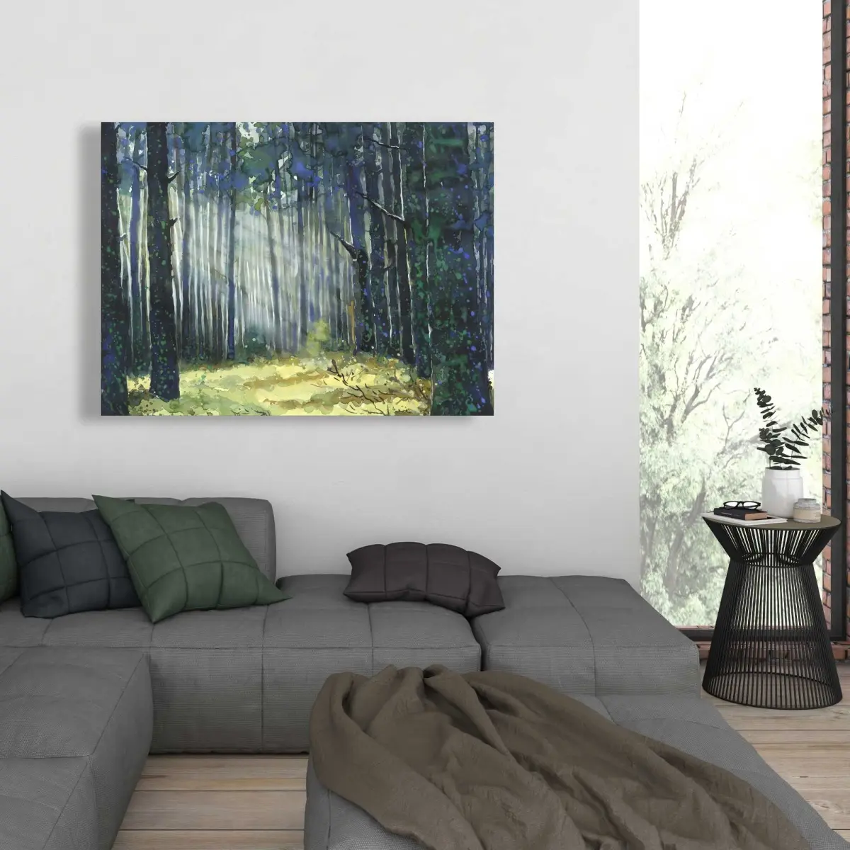 Begin Home Decor C1RC36486KGNIF 36 x 48 in. Glow - Office Green Canvas for Stylish Home Decor