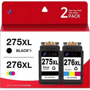 Printer Ink 275 276 XL Replacement for  275 and 276 Ink Cartridges XL PG-275XL CL-276XL for  PIXMA TS3522 TS3520 TR4720 TR4700 (1+1, 2 Pack)