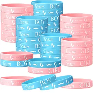 Baby Shower Gender Reveal Party Supplies, 60pcs/set Baby Shower Party Decoration Kit, Including Silicone Wristband & Rubber Wristband, Gifts, Party Favors Assortment, Party Favor Packs