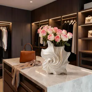 Artistic Spiral Texture Ceramic Vase, Decorative Vase, Distressed Finish, Nordic Retro Decor for Living Room, Tabletop & Entryway, Ideal for Dried/Fresh Flowers, Perfect Gift for Housewarming, Birthdays, Friend/Family & Holidays, Fits Study & Office Decor