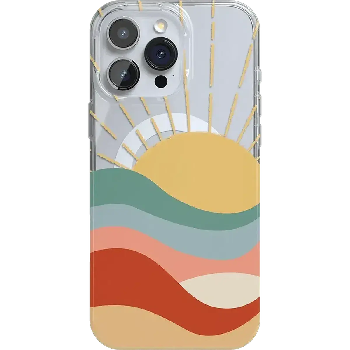 Casely iPhone 16 Pro Max Case | Here Comes the Sun | Colorblock Sunset | Clear Classic Ultra-Thin Design | Compatible with MagSafe