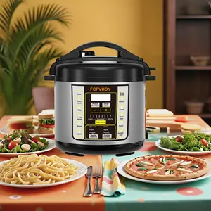 FCPVHOY 6 Qt 9-in-1 Electric Pressure Cooker - Digital Rice Cooker with Safer Venting Design, 304 Stainless Steel Liner, for Rice, Soup, Meat Multifunction Kitchen Appliance