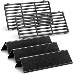 7637 7635 Grill Replacement  for Weber Spirit 200 Series E210 E220 S210 S220 & GS4 Spirit II 200 Series,Front-Mounted Control,17.5" Cast Iron Grill Grates & 15.3" Flavorizer Bars