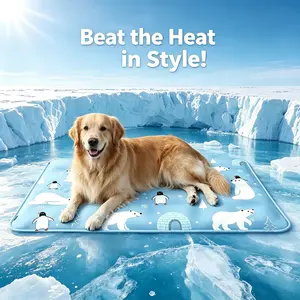 Extra Large Self Cooling Gel Dog Pad Non-Toxic Waterproof Anti-Scratch Washable Ice Mat No Freeze Portable Cool Cushion for Big Medium Small Dogs Cats, For Kennel Car Travel Indoor Outdoor Summer Pet Cooling Bed