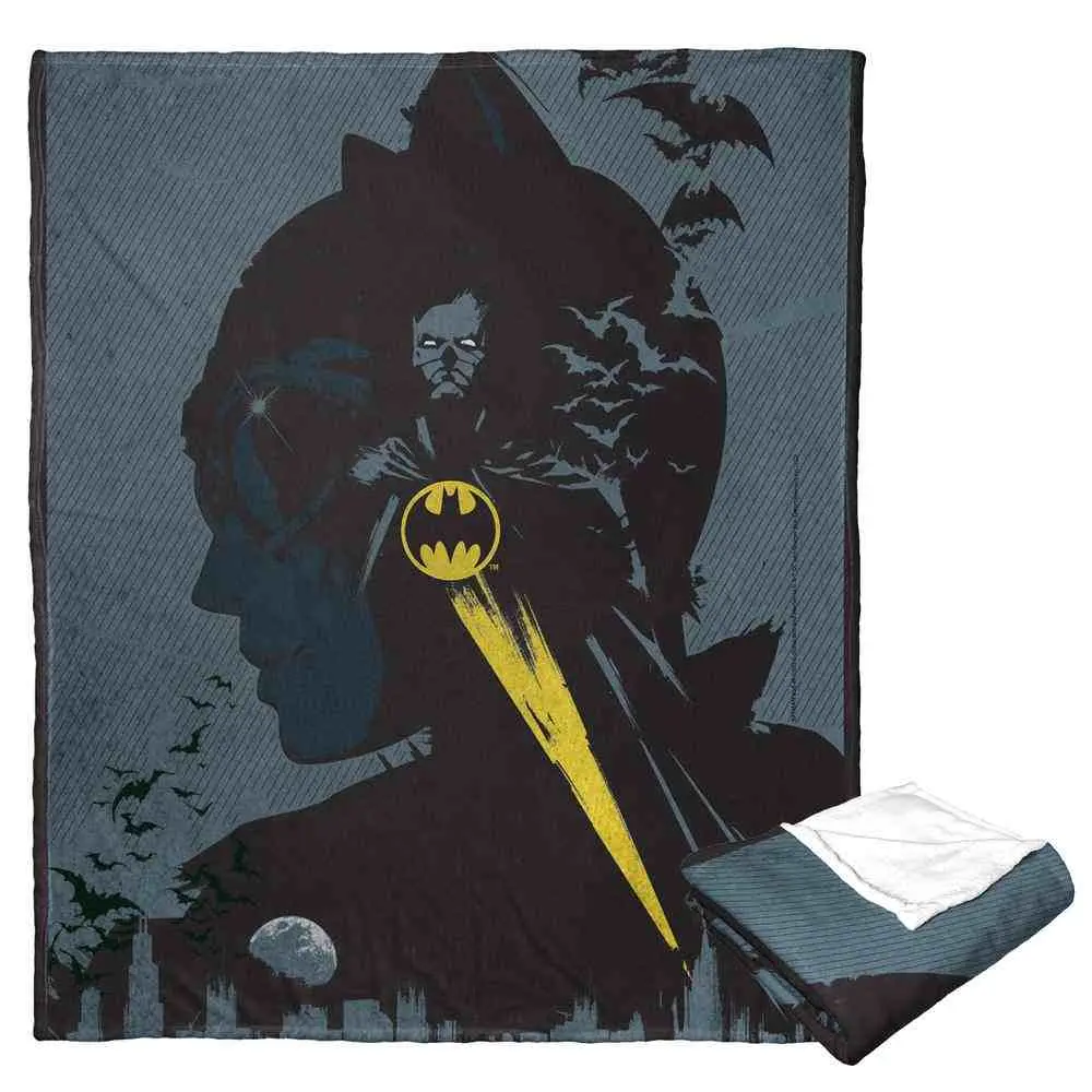 Warner Bros. Batman The Bat And The Cat Silk Touch Throw Blanket, 50x60 in, Superhero Home Decor, Whimsical Room & House Decor Essential