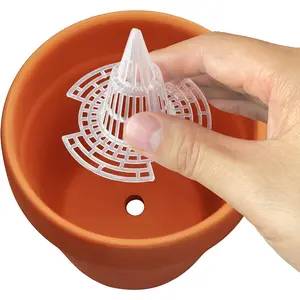 10Pack Cone Flower Pot Hole Mesh Pad, Upgraded Planter Bottom Grid Mat Mesh Hole Screens for Keeping Soil from Flowing- Breathable Gasket-Drainage Netting for Bonsai,2 Sizes