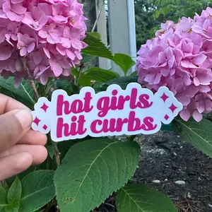 Hot Girls Hit Curbs Waterproof Sticker