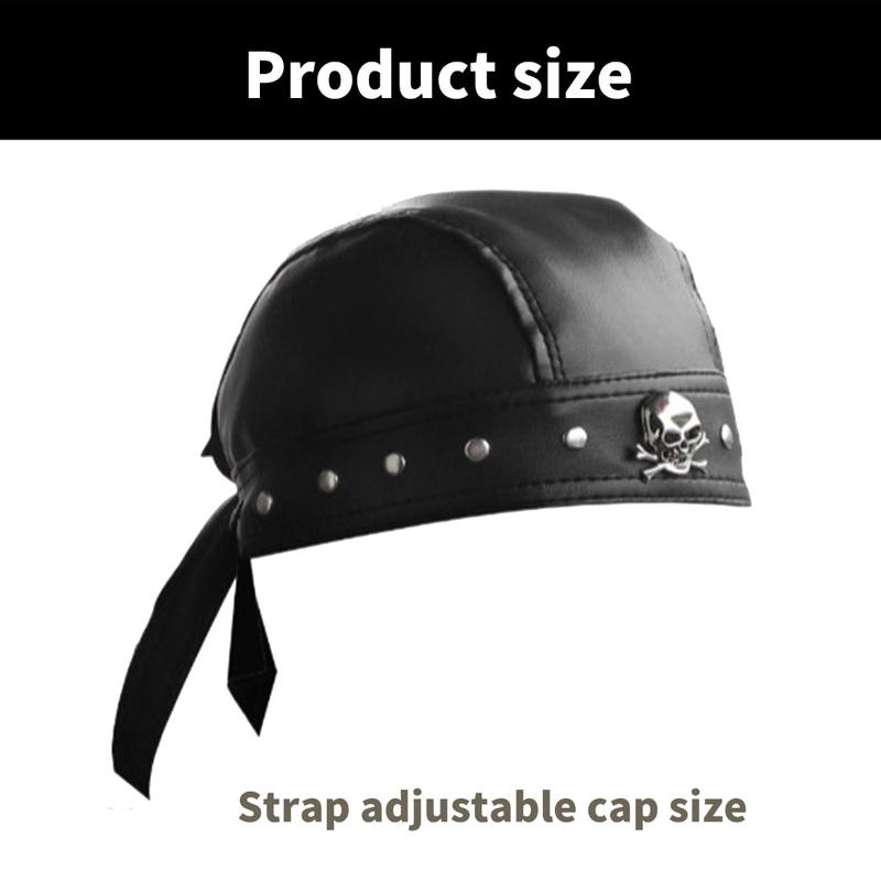 Handmade Rivet Studded Durag Elegant Beanies Cabbie Pirate Hat Handmade Rivet Studded Durag Elegant Beanies Cabbie Pirate Hat