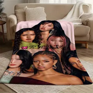 RAISY's six women's art photos - creative theme pattern blanket made of flannel material, suitable for winter warmth, multi-functional for all seasons, soft sleeping mat for office, dormitory, bed, travel's warm companion, ideal gift for family.