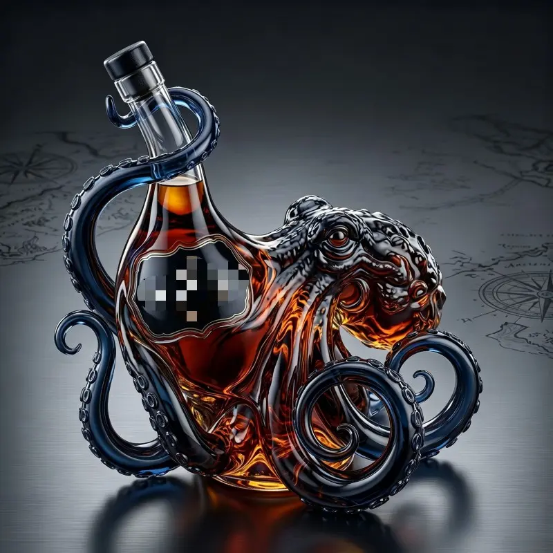 Unique Nautical-Themed Rum Decanter Shaped, Great Gift for Rum Lovers, Pirate Enthusiasts, Nautical Decor Fans, Wine Bottle Design, Functional, Decorative, Barware