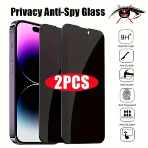 Premium 2-piece Anti Peeping Tempered Glass Screen Protector For iPhone 17/1 7Air/17 Pro/17 Pro Max IPhone, Suitable For iPhone 17/1 7Air/17 Pro/17 Pro Max 16, 15, 14, 13, 12, 11 Promax, High Privacy Protection and HD Clearness