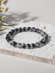 Unisex Ice Crack Beaded Bracelet, Elegant Fashion Accessory for Daily Wear, Perfect Gift for Meditation Healing Anxiety Relief, Healing Crystal Bracelet