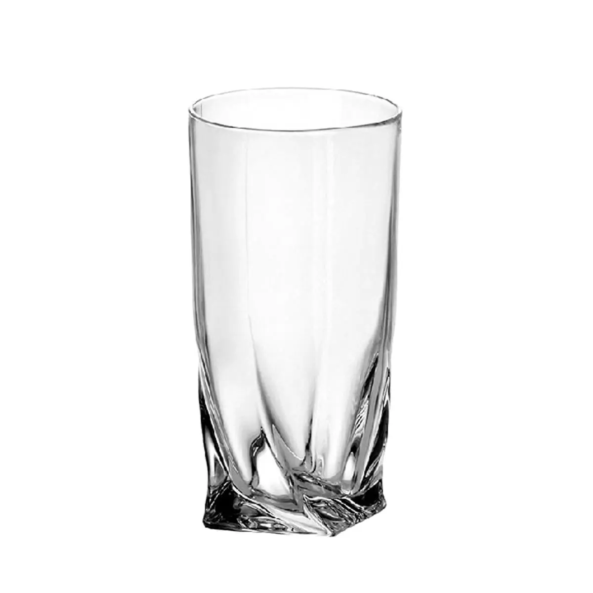 212 MAIN Crystalline Hiball Shape Glasses - Stylish Cups with Glass Body, Dishwashable Kitchen Drinkware Must Haves for Everyday & Special Occasions