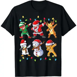 Dabbing Santa Elf Friends Christmas Boys Girls Men Xmas Dab T-Shirt