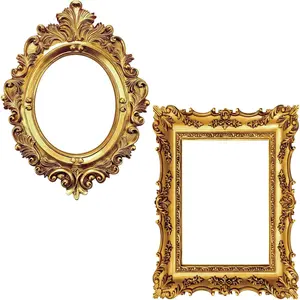 2 count 32 x 24 Inch Large Photo Booth Props  Wedding Selfie Frame  Photo Frame Picture  Selfie Props for Bachelorette Birthday 1920s Party Supplies, Rectangle and Oval