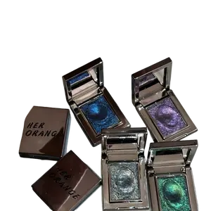 Glitter Eyeshadow Palette, 2-Piece Single Shade Set with Waterproof, Sweatproof, Easy-Blend Formula – Brown Shade Eyeshadow, Blue, Green, Gold, Black for Music Festivals, Parties, Glitter Palette
