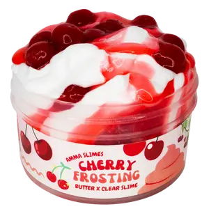 Amma Slimes • Cherry Frosting Butter x Clear Slime • Scented DIY Slime Kit
