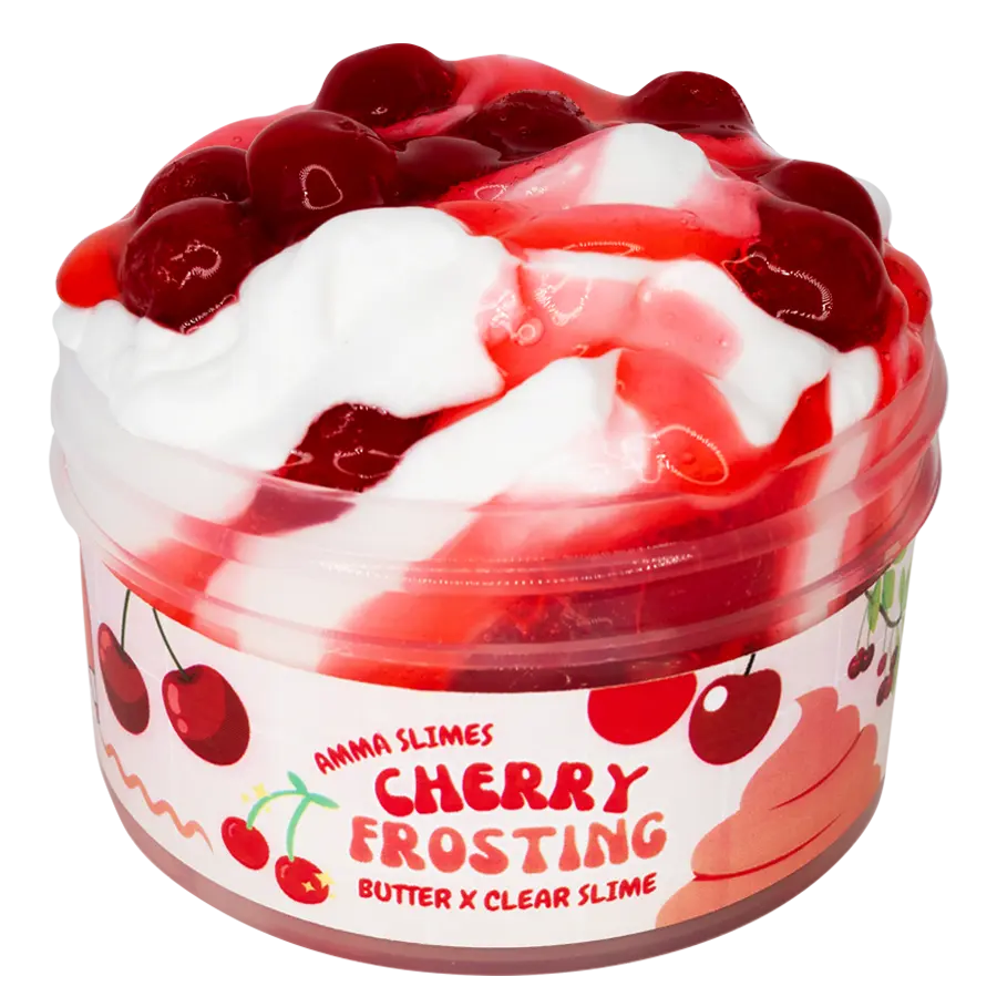 Amma Slimes • Cherry Frosting Butter x Clear Slime • Scented DIY Slime Kit