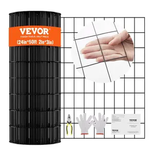 VEVOR Hardware Cloth, 24''x 50' Galvanized Wire Mesh Roll, 16 Gauge Chicken Wire Fence Roll, Vinyl Coating Metal Wire Mesh for Chicken Coop Barrier, Rabbit Snake Fences, Poultry Enclosures