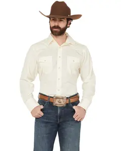 Wrangler Men's Tonal Long Sleeve Snap Western Shirt - 75226Tn