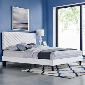 Modway Roxanne Performance Velvet King Platform Bed in White