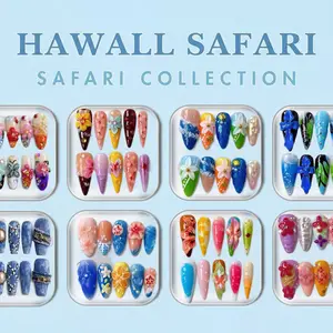 Her Apex Nails HAWALL SAFARI Collection - Handmade Press-On Nails | Reusable, Salon-Quality, Long-Lasting, Glossy Design