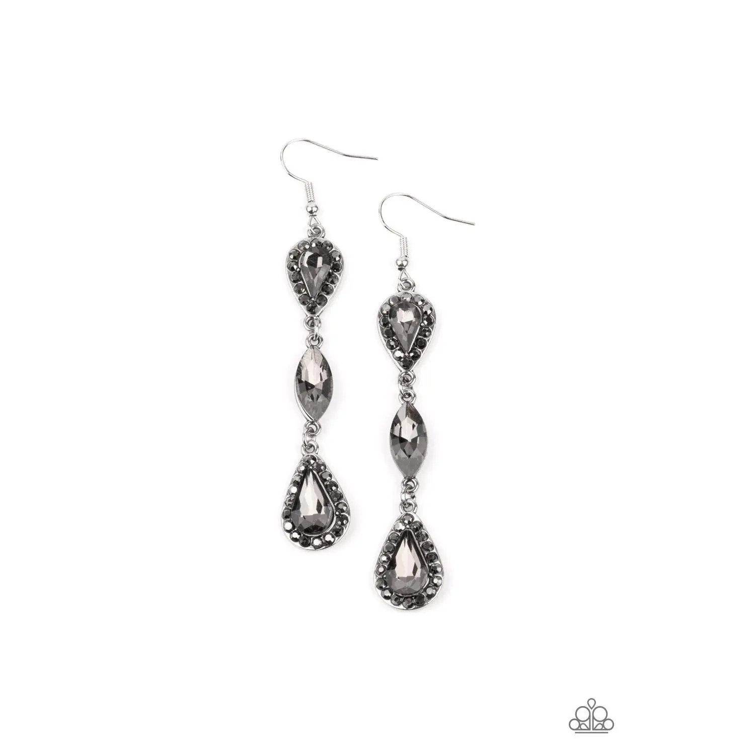 Test of TIMELESS - Silver Smoky Gem Earrings