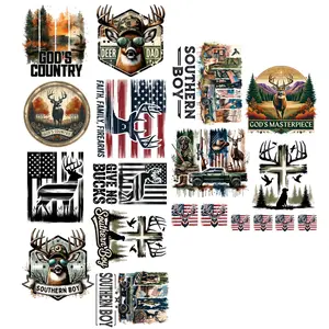 Hunting Premade Gangsheet 13 Transfers Ready to Press DTF Transfer Hot Peel for Adult Prints Art Top Womenswear Tshirt Tshirt Streetwear