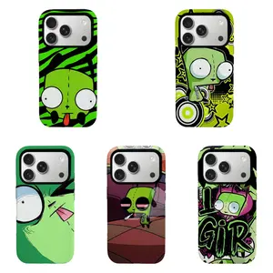 Invader Zim G1R Cartoon Phone Case, Double Layer Film Hard Cover, Y2K Grunge Aesthetic Protective Case for iPhone 11/12/13/14/15/16/17 pro max  series and Samsung S21-S26 series.Perfect for Her/Him Girly Phone Caseslovely gift
