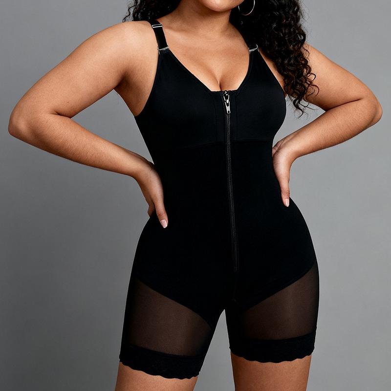 Women's  Fajas Colombianas shapewear Tummy Control Butt Lifter Shaper with Zipper Crotch detachable shoulder strap Womenswear