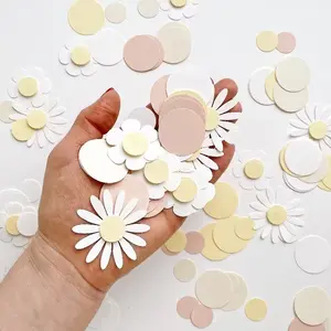 Sweet Round Daisy Flower Paper Confetti Wedding Flower Tabletop Table Birthday Party Theme Decoration Gift Box Decorations, Halloween Decorations, Christmas Decorations