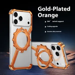 High-End Metal Shell Case for iPhone 17/16/15/14/13 Pro Max & 17 Air, Frameless Design, Aesthetic, Advanced Heat Dissipation Protection