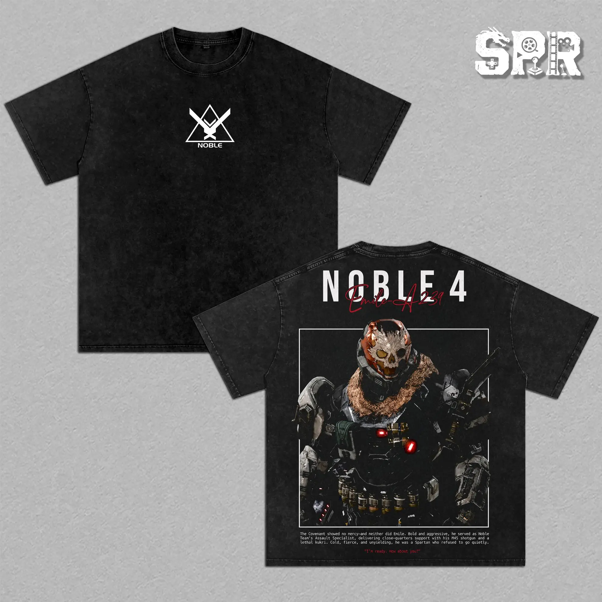 [COLLECTION] Halo Noble Team Shirt Spartan Sci-Fi FPS Shooter Vintage Acid Washed Oversized T-Shirt Hoodie Tank Top Tactical Armor Graphic Tee Y2K Clothing Summer Men Clothes Outfits Unisex Video Game Clothes Gifts For Him Her Fan Merch