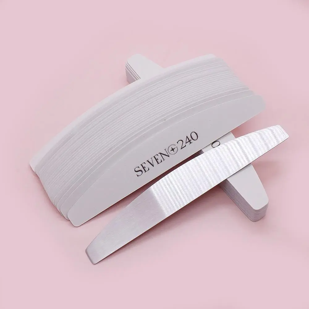 200Pcs Professional Replaceable Nail Files White Sandpaper File Pad 240 280 Grit With Metal Handle Manicure Nail Art Accessories