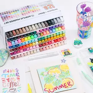 M520 Acrylic Marker Set, Soft Tip Multi-Color Watercolor Art Drawing Pens, Layerable Paintbrushes for Students, Handmade Journal Painting