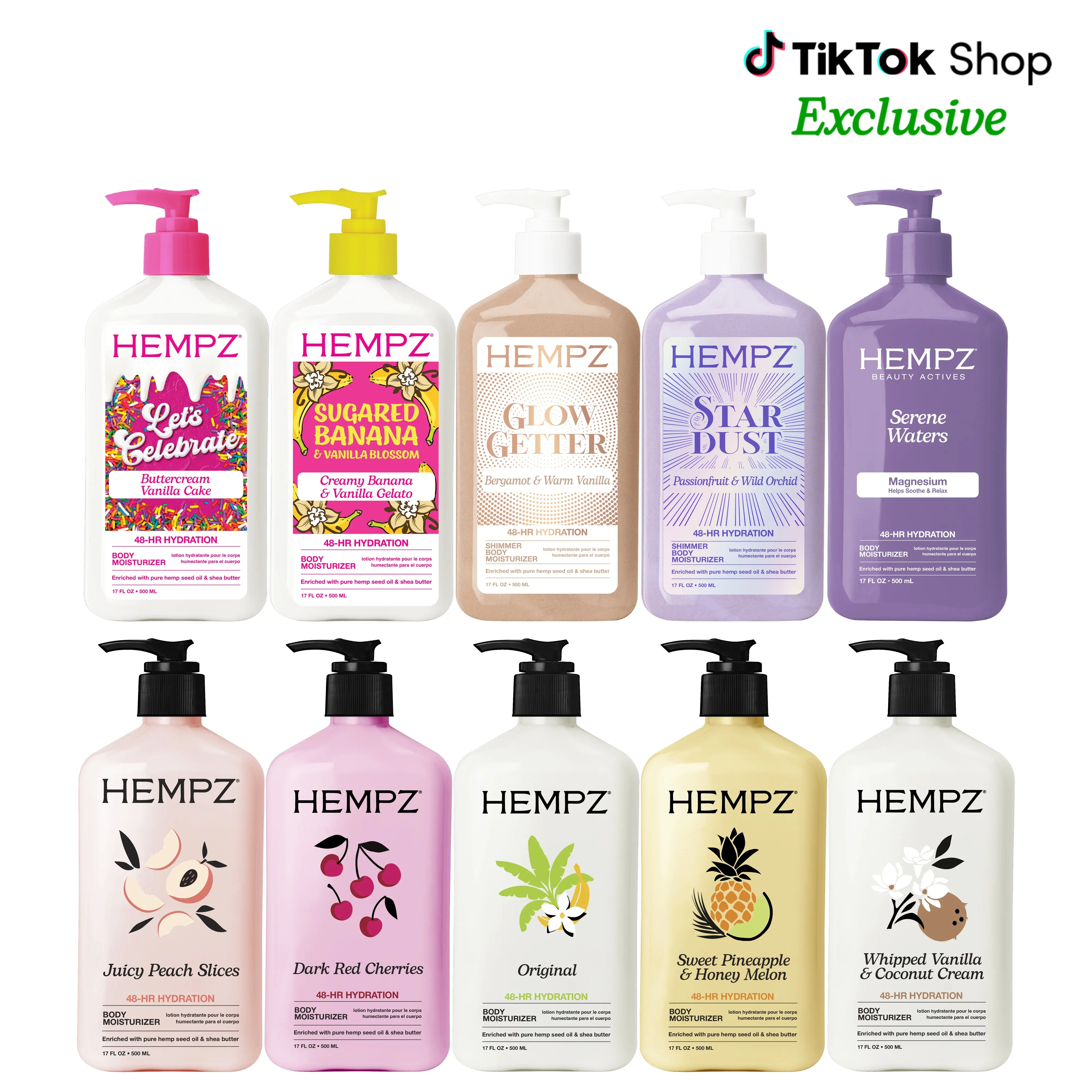 Hempz Exclusive TikTok Shop Top 10 Moisturizing Body Lotion Bundle