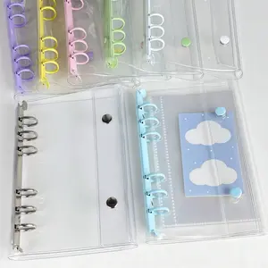 1pc fun transparent binder cover, vibrant gradient binder, pressure-resistant and drop-proof material, storage for nail stickers, portable for note-taking, home study and office tool, durable and convenient storage solution, Office Stationery Supplies