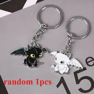 Toothless Dragon Keychain Cute Cartoon Couple DIY Buckle Pendant with Male and Female Ring Ins Personalized and Creative New Sch