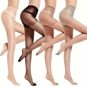 OvalletOoh 4 Pack Women's Ultra-Thin Sheer Tights, High Waist Nude & Black Pantyhose(Suitable for individuals weighing 40–70 kg)