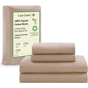 Organic Cotton Queen Sheets - Soft & Breathable. LANE LINEN Organic Cotton Queen Sheets.