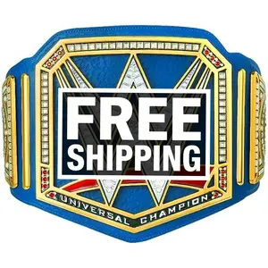 Universal Champion Blue Adult Championship Title Belt Replica - 2mm Leather Straps  - Fan Gift