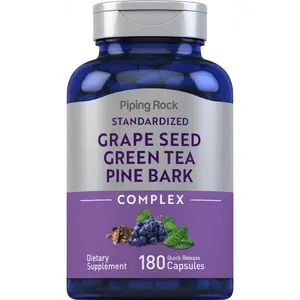 Piping Rock Grape Seed, Green Tea & Pine Bark Complex | 180 Capsules | Standardized Extract | Non GMO, Gluten Free Supplement