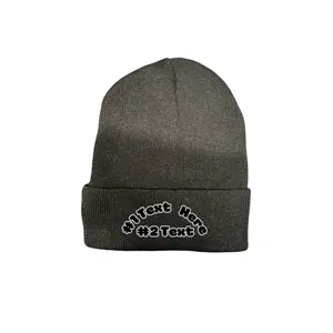 Embroidered Personalized Winter Beanie Hat Black