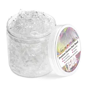 Clear Elastic Hair Rubber Bands, 1500 count Mini Small Clear Ponytail Elastics Holders for Blond  Girls Hair No Crease  No Hurt 1 Inch TPU