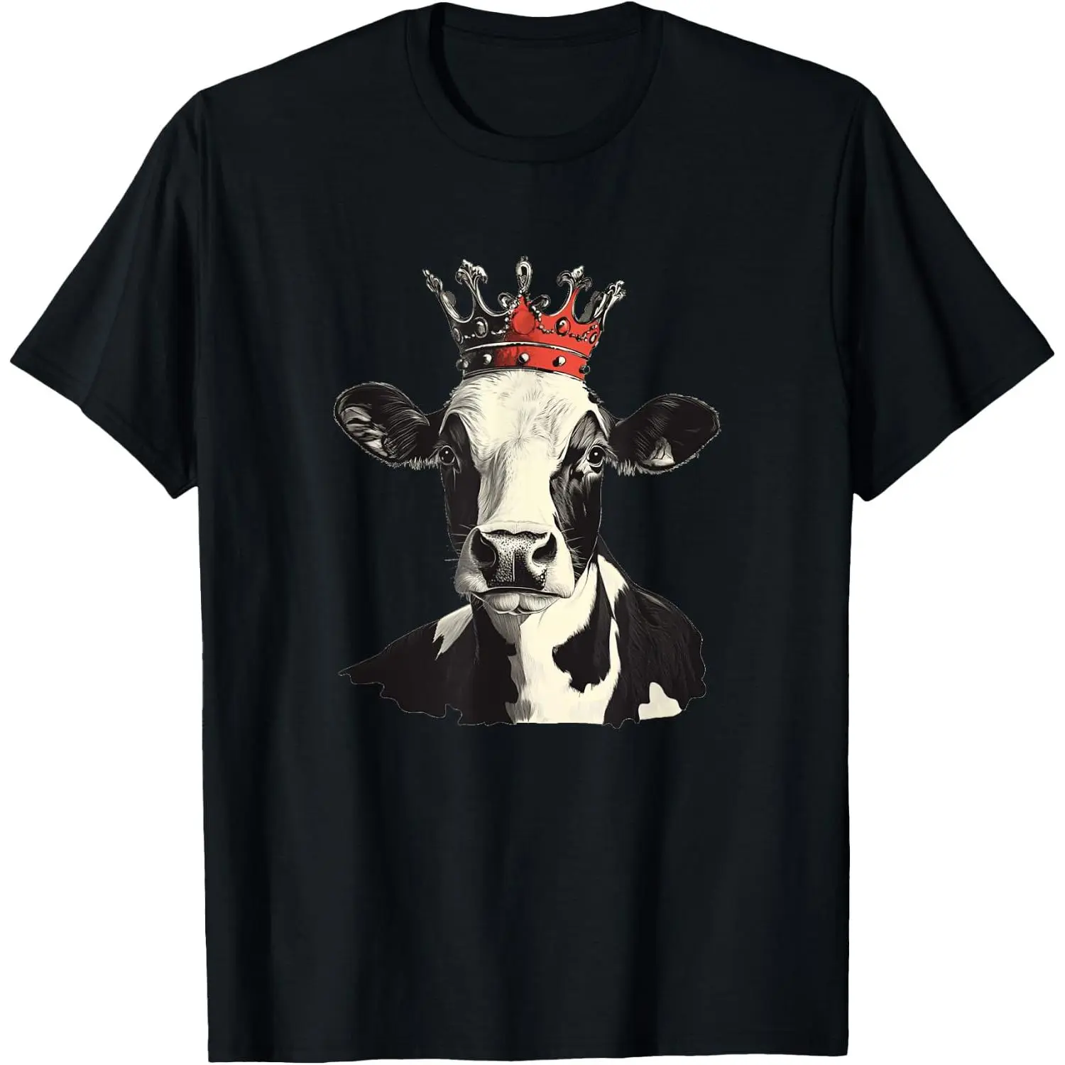 100% Cotton Laugh Out Loud with this Funny Cow and Crown T-Shirt