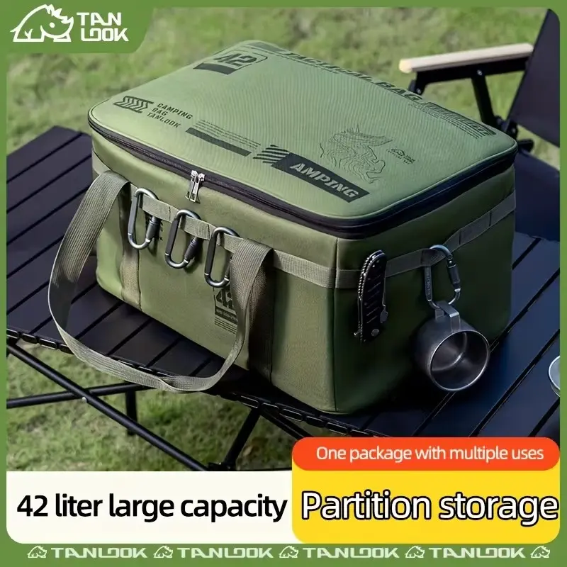 Portable Outdoor Camping Storage Bag, Picnic Essentials, Cookware Utensils Organizer, Shockproof Case for Gas Canister & Cassette Stove, Camping Gear & Accessory Bag, Camping Equipment, Outdoor Camping Supplies