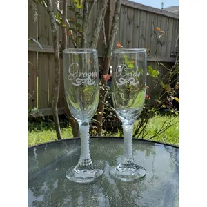 Bride and Groom Wedding Champagne Glasses